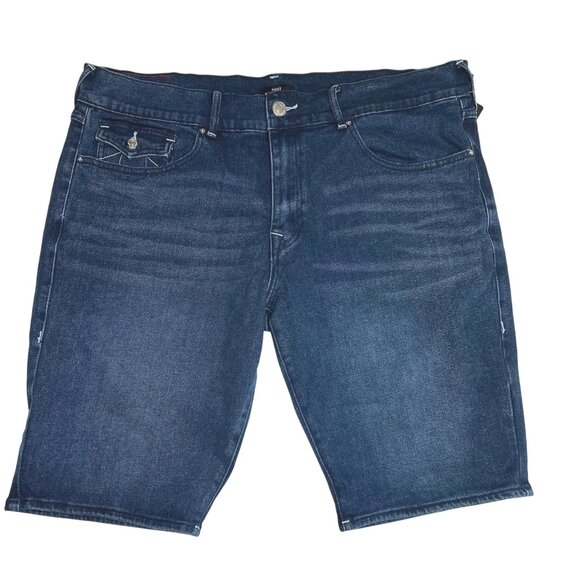 True Religion Mens Ricky Relaxed Straight Denim Shorts Dark Lagoon Wash Size 40 - Picture 4 of 16